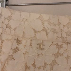 Chanel cream lace pant